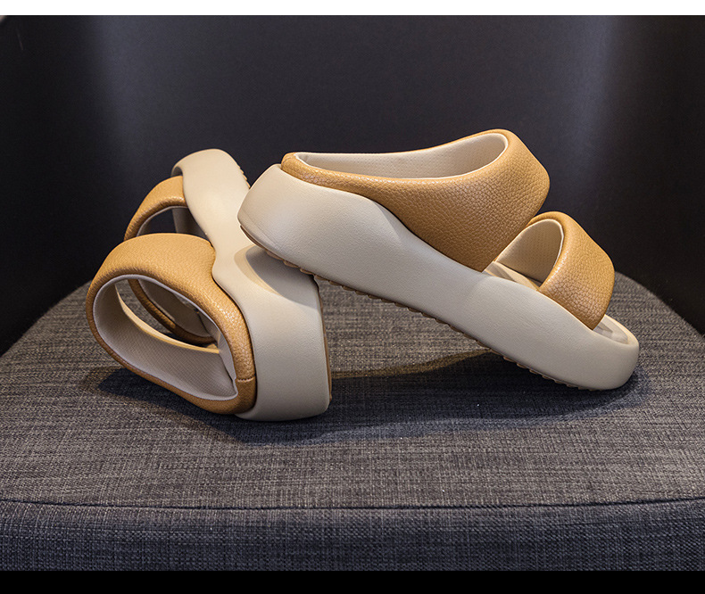 Sandal nữ quai ngang đế dày mũi tròn da thật mềm mại — M 2361m màu, M2361 màu xanh lá cây, M2361 màu tím, M2361 màu vàng chi tiết 18