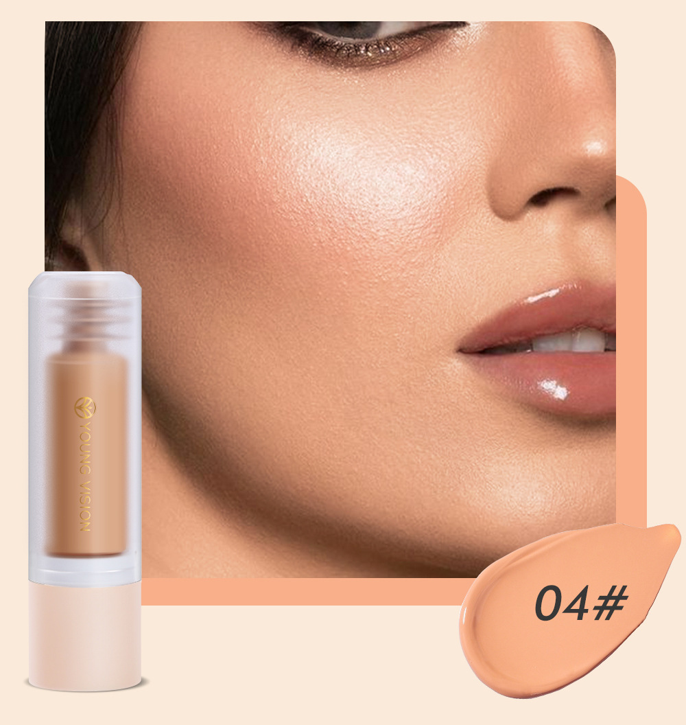 YOUNG VISION Bottom Press Foundation is a detachable matte facial base makeup liquid that is not prone to smudge undefined