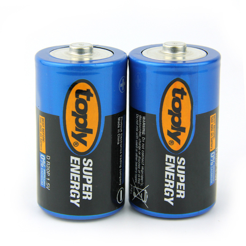 toply1 battery 1.5V zinc manganese gas stove D dry battery water heater R20P large battery customized