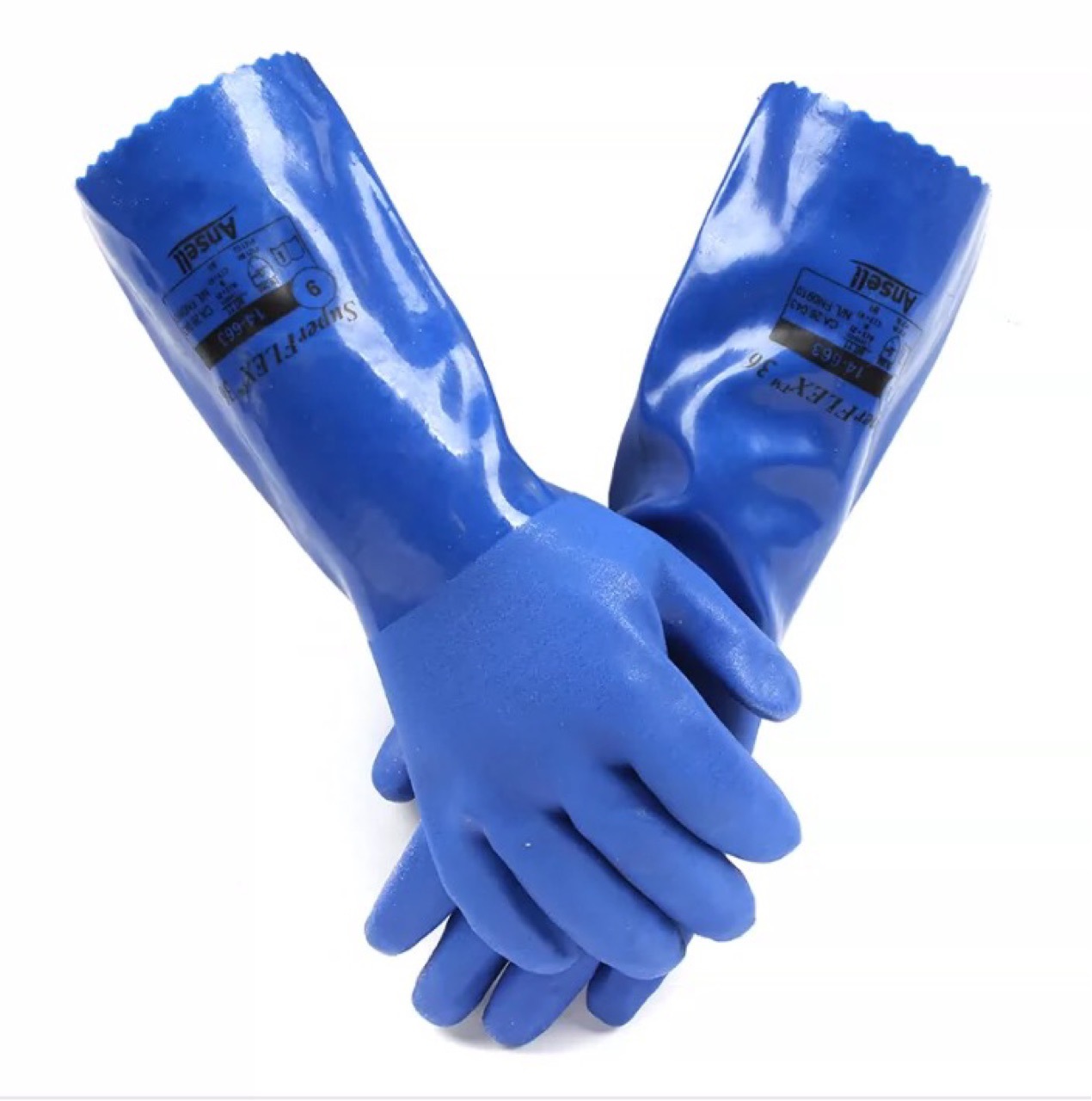 Ansell安思尔 14-663  PVC防化手套 耐油耐磨防滑抗腐蚀防护手套