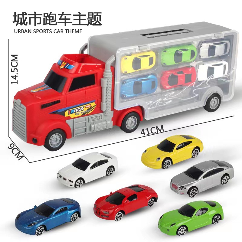 Modelo de coche de juguete para NIÑOS 2-3 años 4 bebé simulación contenedor aleación coche niño fuego ingeniería coche traje