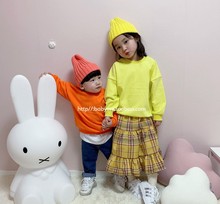 韩国东大门荧光色儿童帽子亲子帽泫雅风彩色毛线帽针织帽尖尖帽