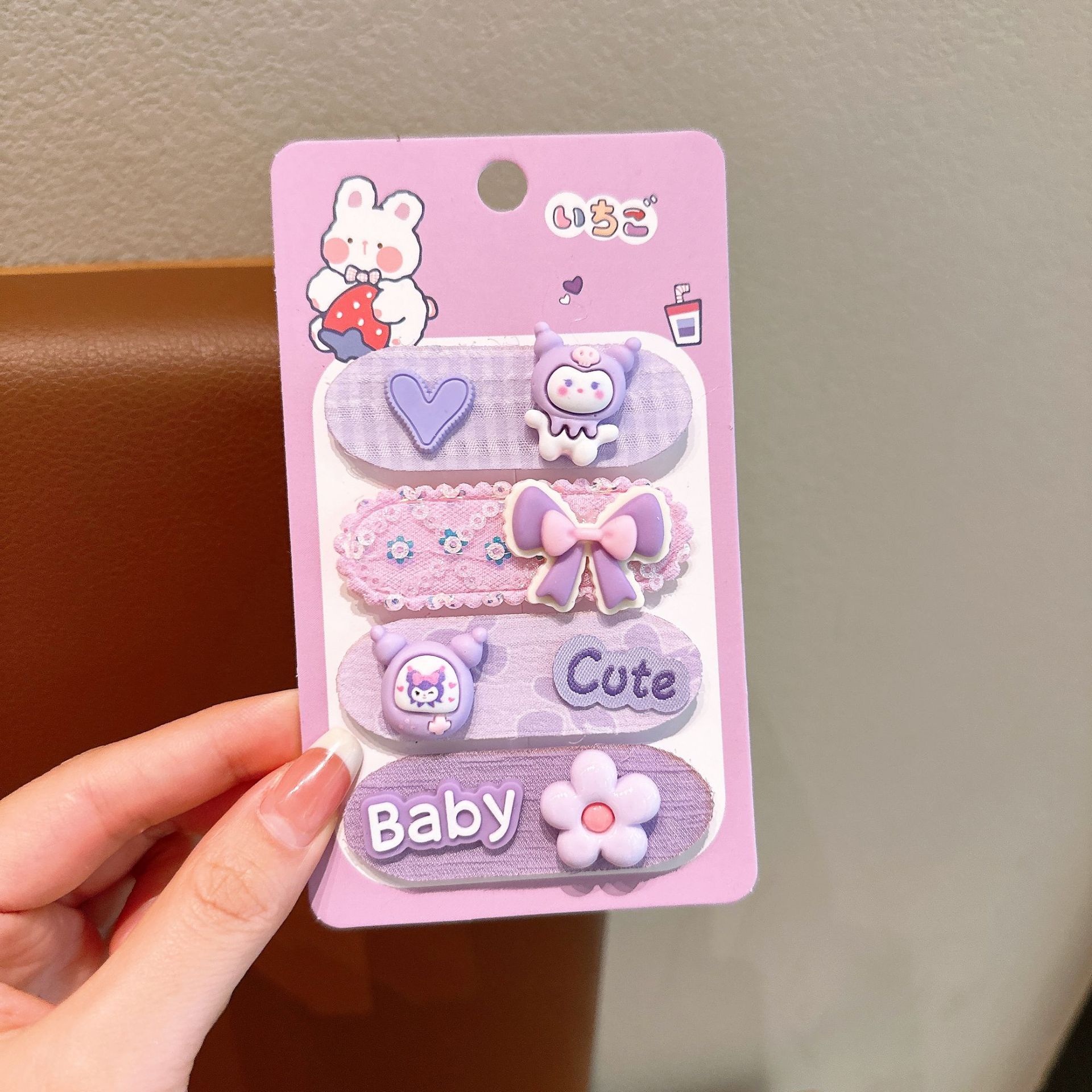 Niños nuevos velcro lindos dibujos animados Sanliou publica Koolomi chica detrás de la cabeza para terminar el pelo