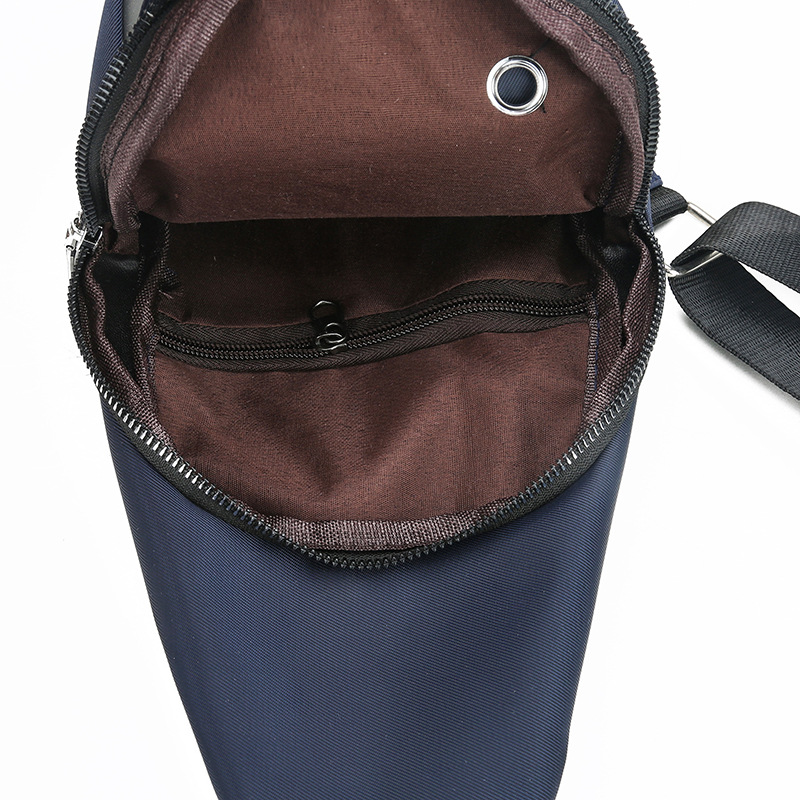 Comercio exterior nuevo bolso de pecho casual de color en contraste para hombres bolso de mensajero recargable USB de tela Oxford resistente al desgaste bolso de hombro al por mayor