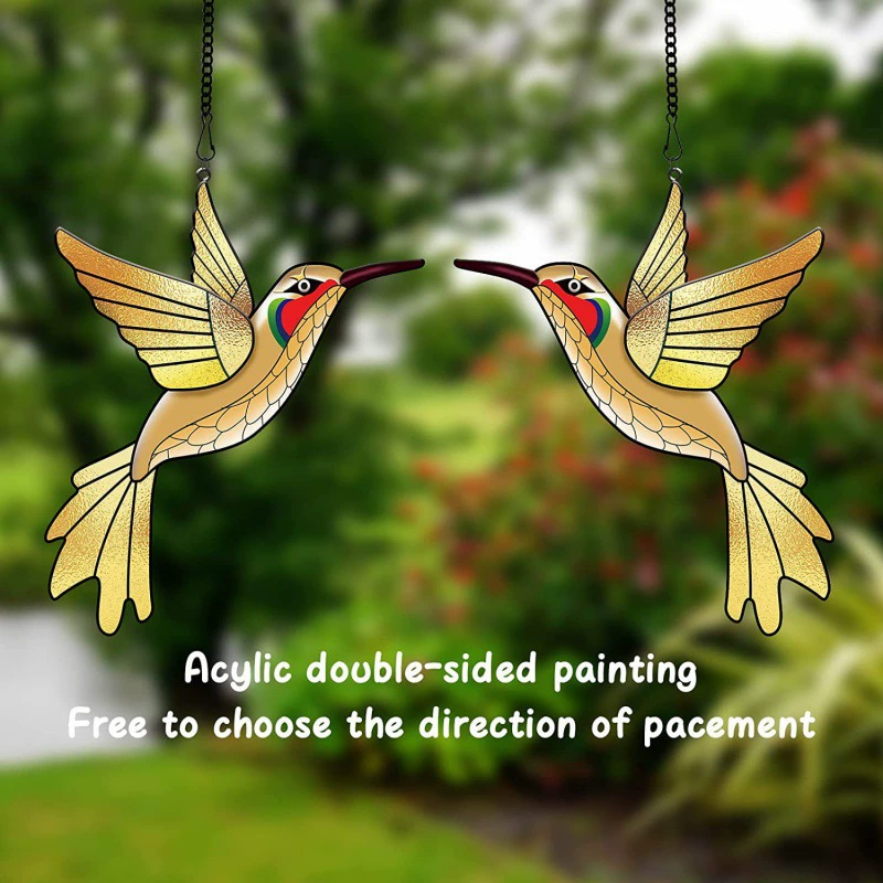 Красочные Колибри акриловые окна подвесные украшения Ловец Солнца искусство подвесная панель украшение дома