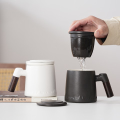 セラミックカップ茶水分離飲料マグフィルターオフィスカップギフトボックスビジネスギフトギフトカスタムロゴ