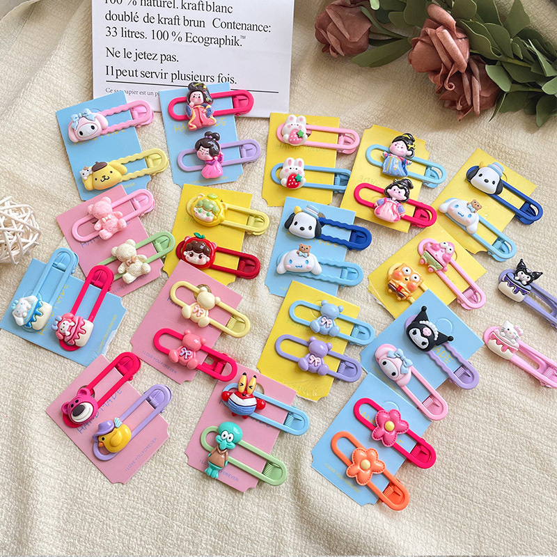 Primavera nueva historieta Sanrio oval metal horquilla linda chica dulce lado Bangs hairpin tocado