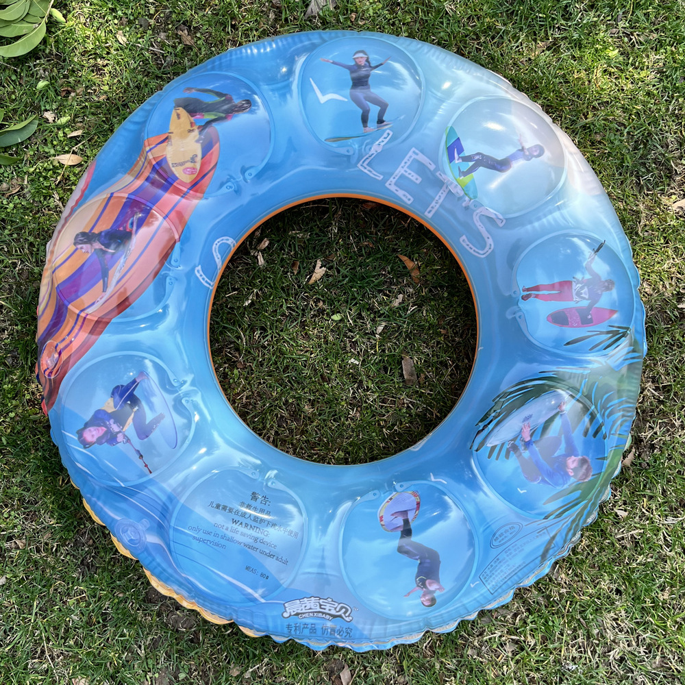 Anillo de natación para niños Anillo de natación de cristal de doble capa Dibujos animados engrosados Axilas para niños Anillo salvavidas Juguetes de agua Suministros de agua