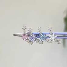 爆闪流星锆石耳骨钉彩色星星钛钢拧螺丝耳钉爆闪睡觉免摘养耳洞