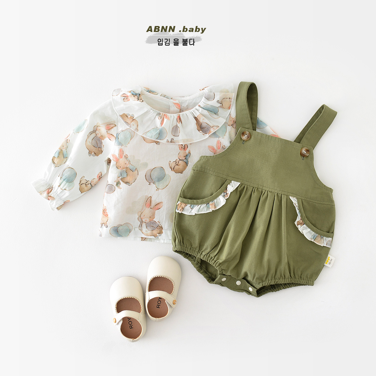 Traje de primavera para niñas ins estilo coreano floral bebé salida estilo occidental mono bebé correa de regalo de una pieza