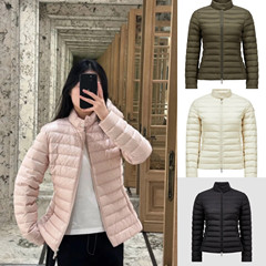 蒙家25ss M家新款Igelle短款收腰简约立领拉链闭合修身羽绒服外套