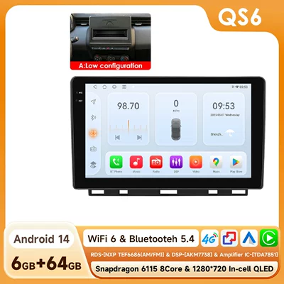 (2019-2021) Android GPS car | DVD Navigation - model-a-664g-wifi4g-version-6115-carplay-octa-core-compatible-with-renault-clio-5th-generation-2019-2021-low-end-model-9inch-frame-set