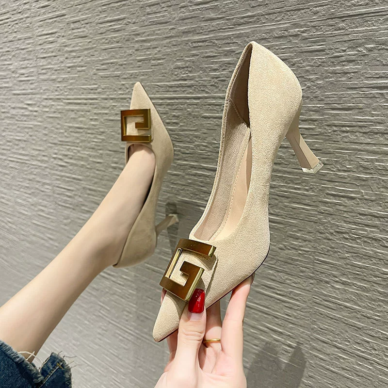 901-A20, цельные женские остроносые туфли на высоком каблуке, модные повседневные туфли на шпильке с глубоким вырезом, профессиональные рабочие, женские одиночные туфли