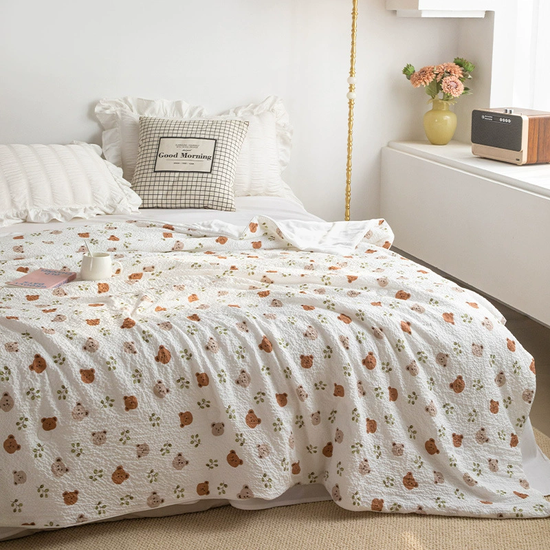 Пузырь Марля летнее одеяло машинная стирка мультяшный узор двойное одеяло летнее одеяло тонкое одеяло кондиционер одеяло весна и осень одеяло прохладное чувство одеяло