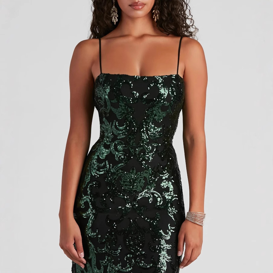 Vestido de Verano Nuevo Estilo Europeo y Americano, Vestido Formal Sexy, Vestido con Tirantes de Lentejuelas, Vestido de Noche Elegante para Eventos Sociales image 5