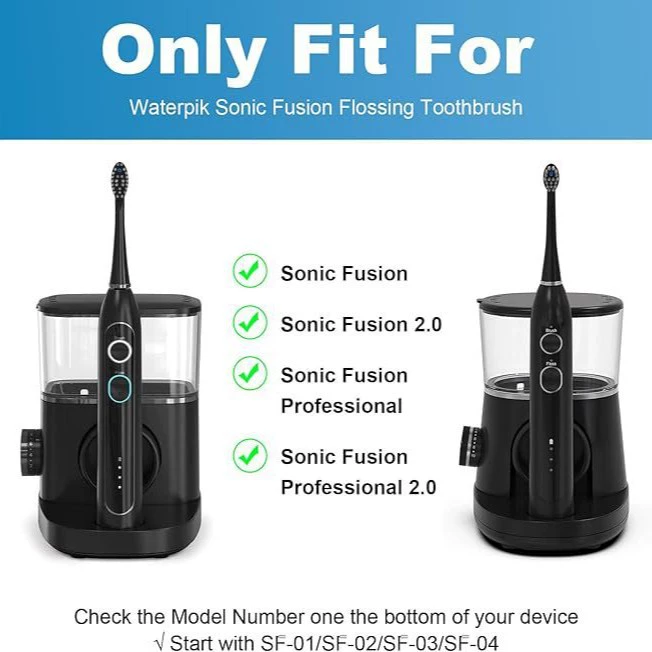 Насадка для щётки, подходит для WaterPik Sonic-Fusion 2.0 ирригирующей щётки SF01/02/03/04