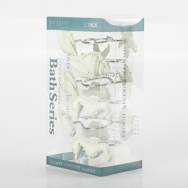 Cortina de ducha de resina hebilla de baño 12 piezas C-tipo gancho abierto cortina hebilla colgante anillo cortina partición puerta cortina Accesorios