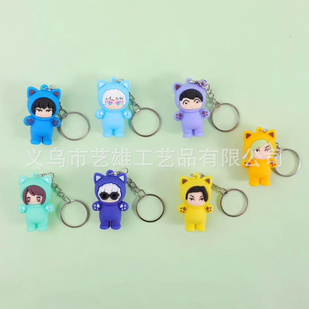 Nuevo cross-border animado hechizo serie de retorno gatito muñeca llavero colgante creativo adorable accesorios al por mayor