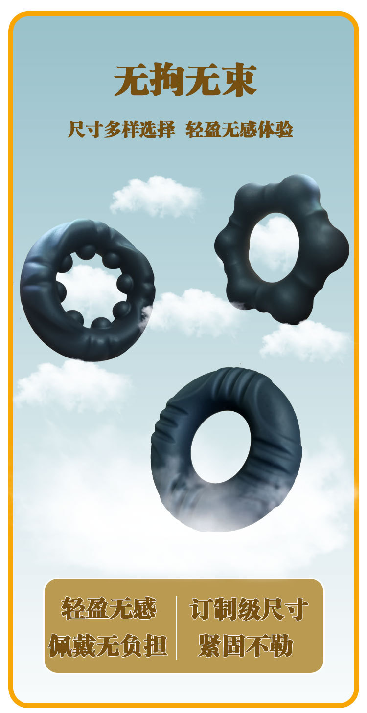 Men’s Liquid Silicone Delay Ring, Hexagon Design, Non-Vibrating Couples Wearable — detail image 11