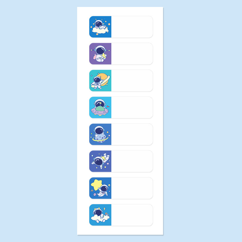 Waterproof name sticker, astronaut