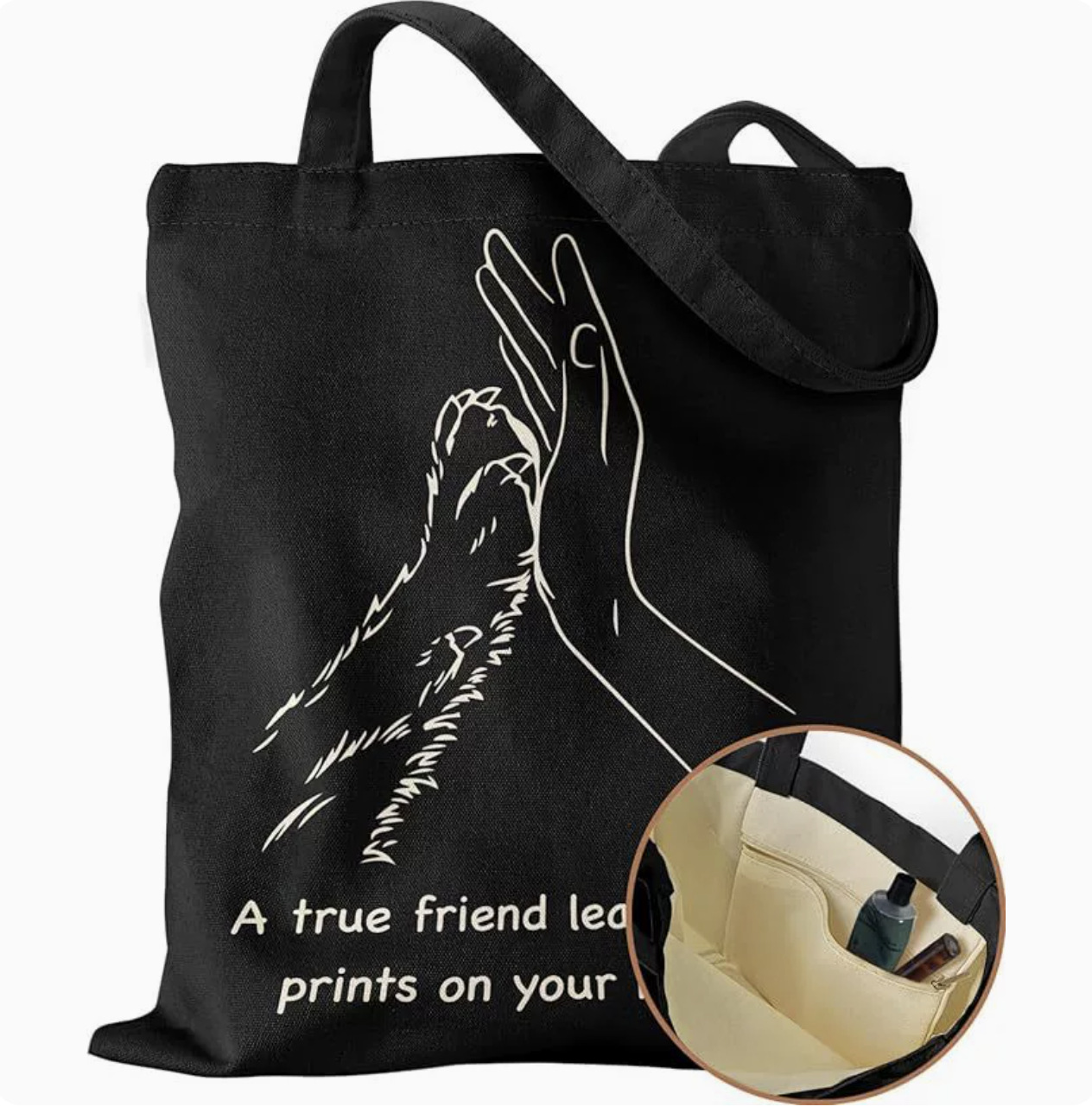 Comercio exterior transfronterizo de Amazon Monet pintura al óleo impresión de dibujos animados letras de lona bolso de hombro bolso de mano bolso de cosméticos