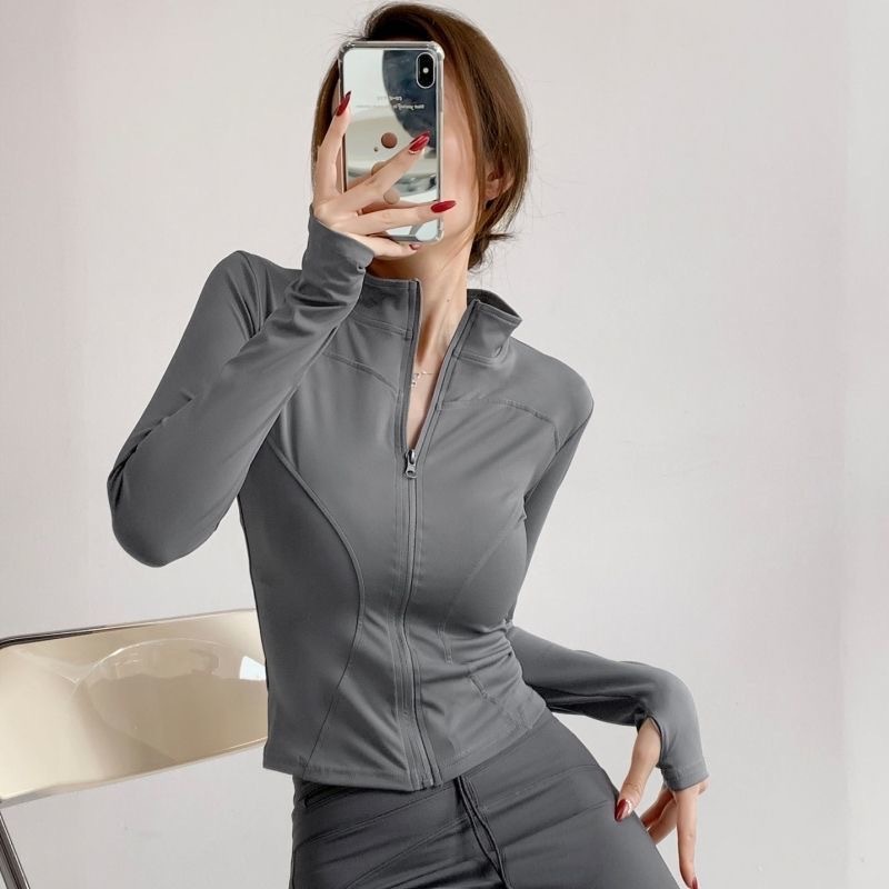 Yoga clothes jacket women's summer thin running sportswear top slim fitness clothes cardigan tights Internet celebrity