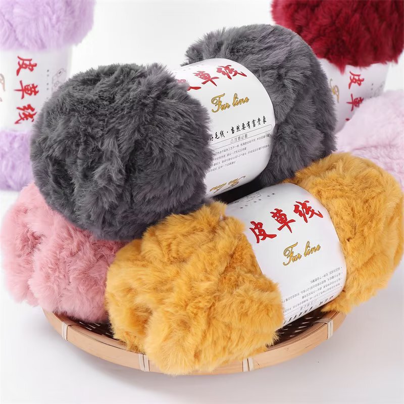 0.1kg Extra Thick Fur Thread Fur Fluff Thread Handmade Knitted Thick Wool Knitted Scarf Hat Bag Material Bag