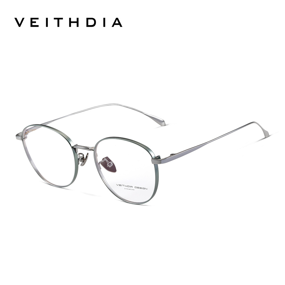 Marco de espejo de miopía óptica de titanio puro para hombres y mujeres retro redondo simple con grado transfronterizo punto 9918