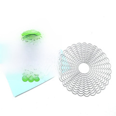 Scrapbooking DIY cutting die, carbon steel, floral die template, round geometric wave frame