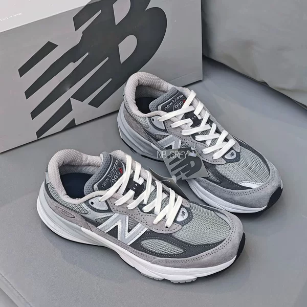 NB 990v6 American retro running shoes, LP collaboration, original gray color, breathable, durable, and slip-resistant, unisex casual sneakers
