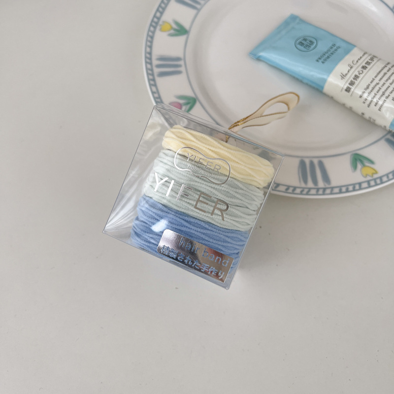 Azul marino ~ glutinoso suave no daña cabello cuerda de cabello alta elástica y duradera sin costura atada alta cola de cabello atar banda de goma de cabello