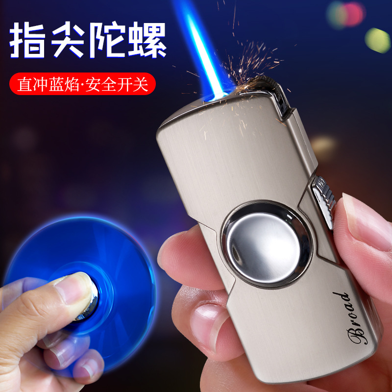 BD-325旋转陀螺打火机防风直冲蓝焰 刻字加工  厂家直销批发