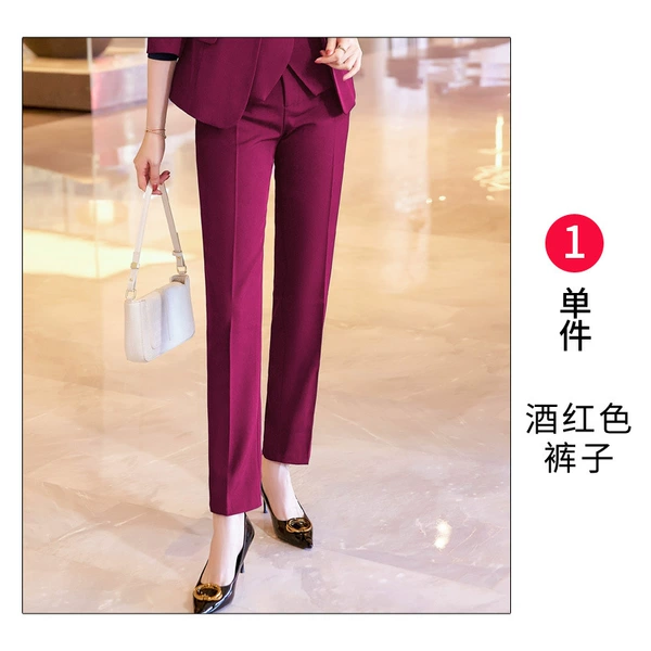 Female wine red pants