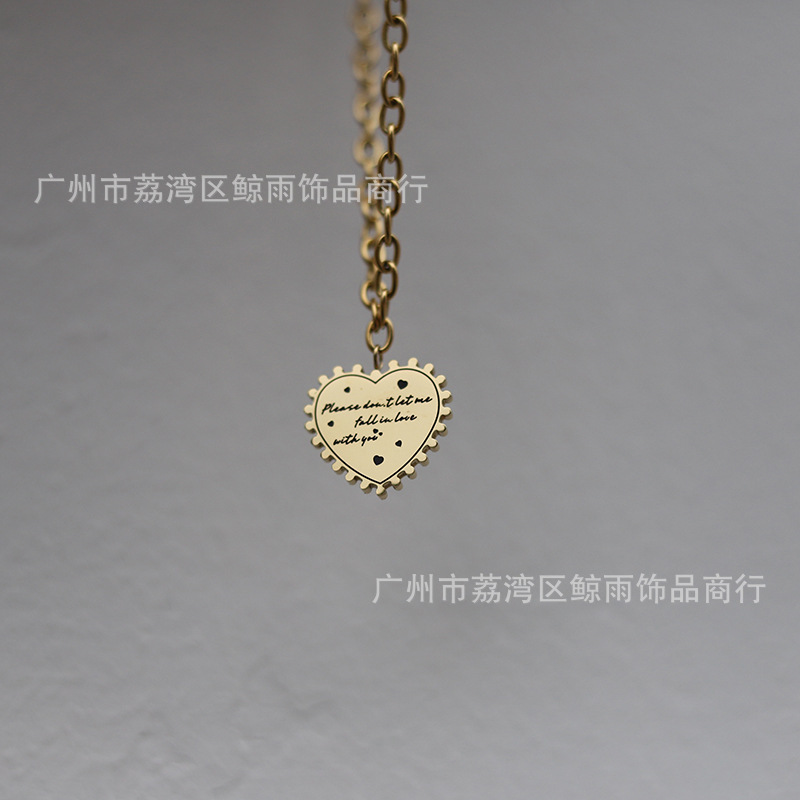 Special Clearance Sale No Supplement Korean Love Heart Thick Straps Autumn/winter Sweater Chain Titanium Steel Entity Wechat Live Broadcast display picture 9