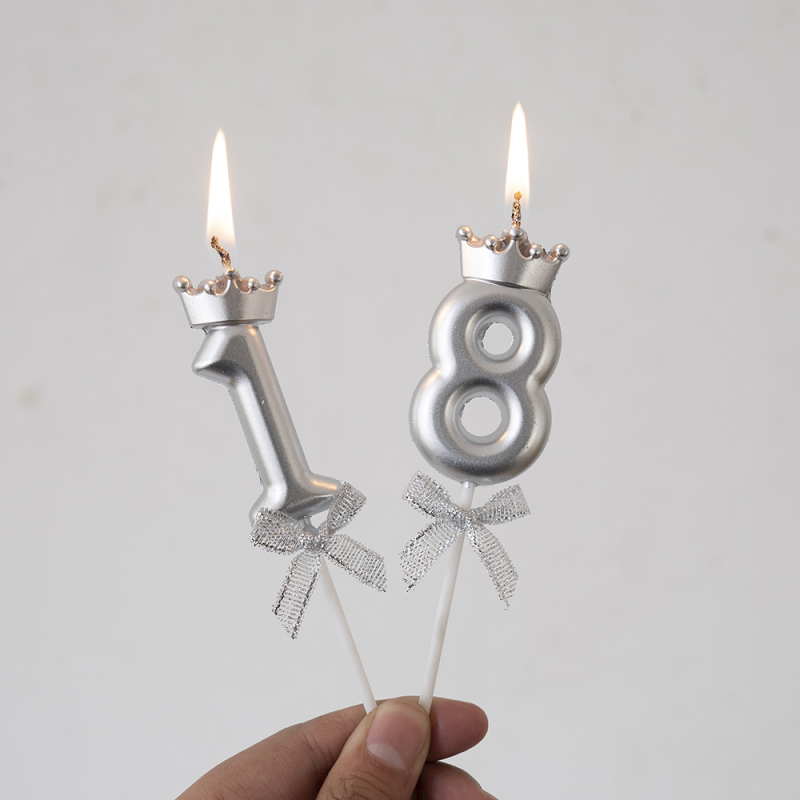 Ins-Style Creative Silver Crown Digital Candles Baby's First Birthday Party Cake Decorations Photo Props Ins-Style Creative Silver Crown Digital Candles Baby's First Birthday Party Cake Decorations Photo Props