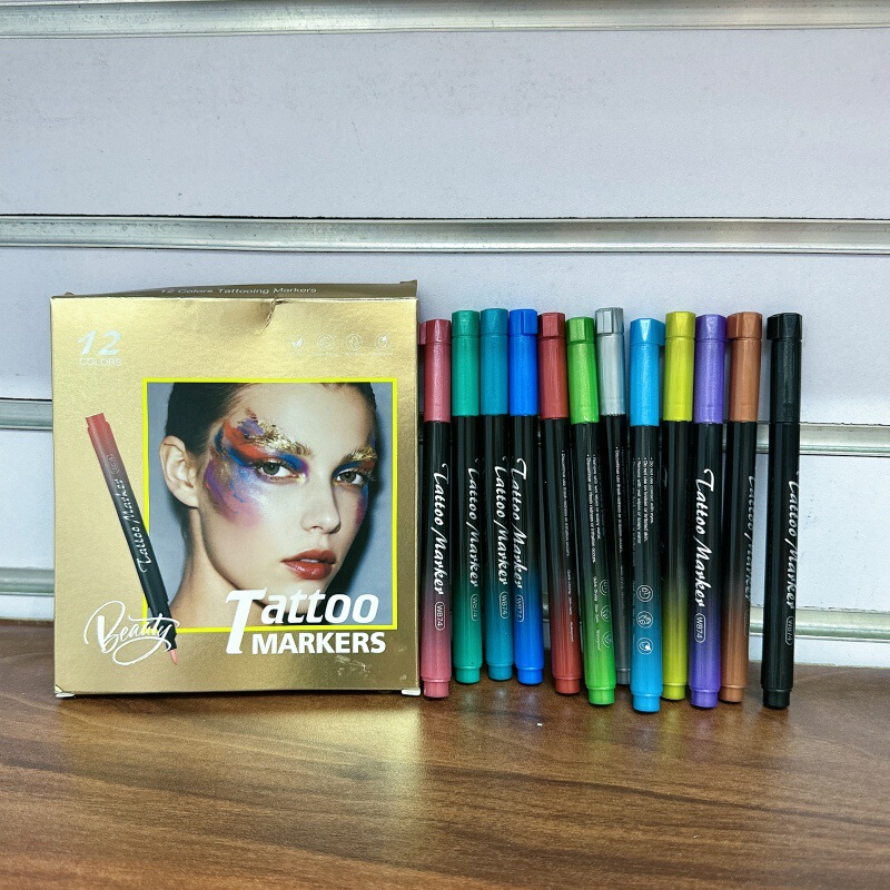 Cross-border body painting pen, temporary UV glow-in-the-dark tattoo pen, party DIY skin painting glitter acrylic marker pen Cross-border body painting pen, temporary UV glow-in-the-dark tattoo pen, party DIY skin painting glitter acrylic marker pen