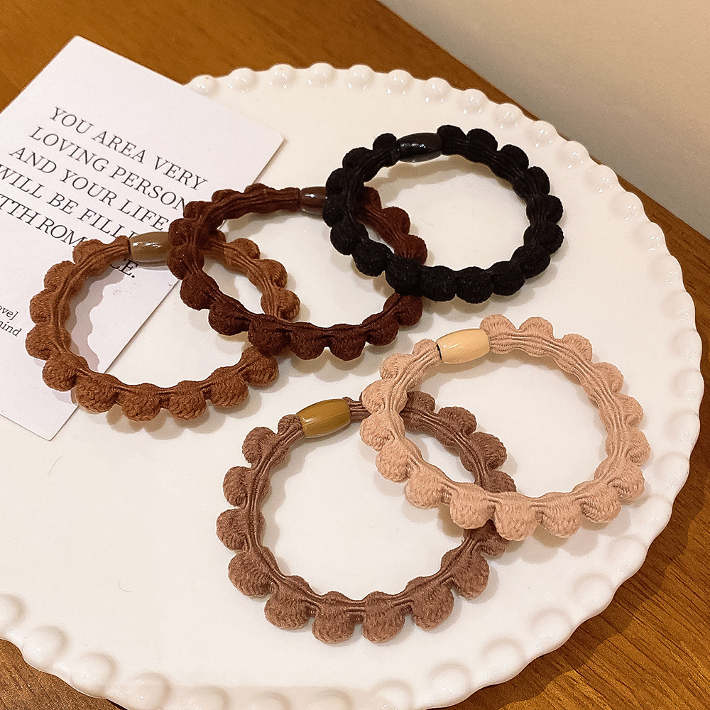 Estilo coreano de alto grado lazo del pelo banda de goma de las mujeres simple de alta elasticidad durable banda de pelo Cola de Caballo accesorios para el cabello cuerda de pelo al por mayor