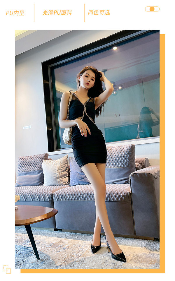 Giày cao gót nữ mũi nhọn gót vuông 6–8 cm chất liệu PU phong cách Hàn Quốc — Màu mơ, Màu trắng, Màu đen, Màu đỏ chi tiết 1