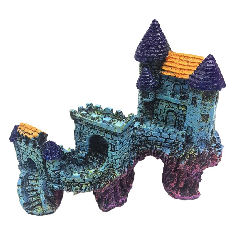 Acuario, pecera, paisajismo, arquitectura antigua, decoración, artesanía, caja de reptiles, retro, romano, castillo europeo