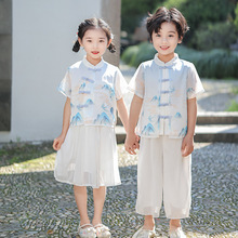 男童汉服套装夏季帅气儿童中国风国学服古装女童唐装幼儿园演出服