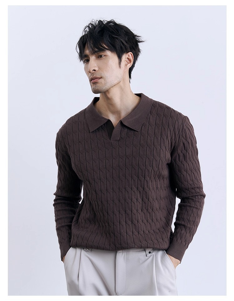 Polo oversize da uomo – Maglia estiva leggera in maglia traspirante ed elasticizzata, stile business casual con scollo a V (6 colori, taglie europee dalla S alla 2XL)_voghion.com