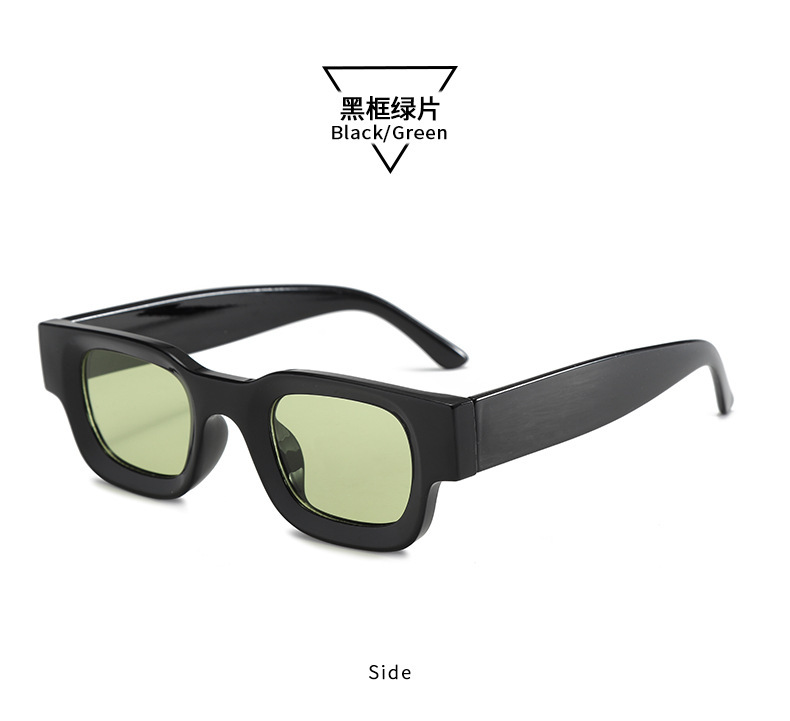 Nuevas gafas de moda de montura cuadrada pequeña retro transfronterizas, personalidad de hip-hop europea y americana, gafas de sol de protección solar de tiro callejero Sunglasses