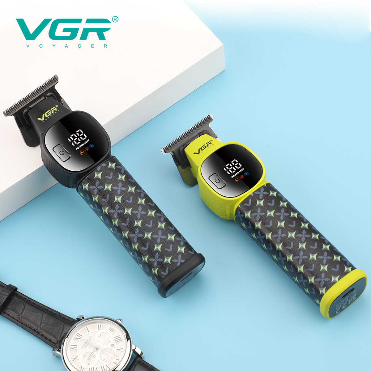 VGR185 Electric Hair Clipper for Men Digital Display Rechargeable Home Use Engraving Spicy Hair Cross Border_voghion.com