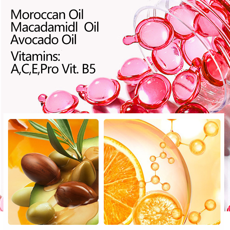Amazon transfronteriza explotadora cápsula de aceite esencial de cuidado del cabello OEM Marruecos aceite esencial de cuidado del cabello sin lavado antipillizante esencia