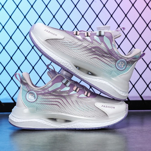 Children's Button Shoes Spring and Autumn Soft Sole Sports Shoes Boys Casual Shoes Middle and Large Children's Single Shoes Running Shoes Trendy