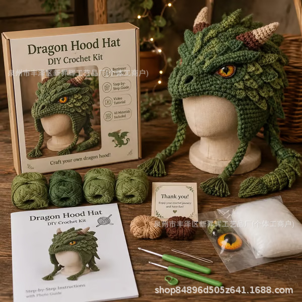 跨境新款Fantasy Hood Hat DIY Crochet Kit钩针DIY套装帽子