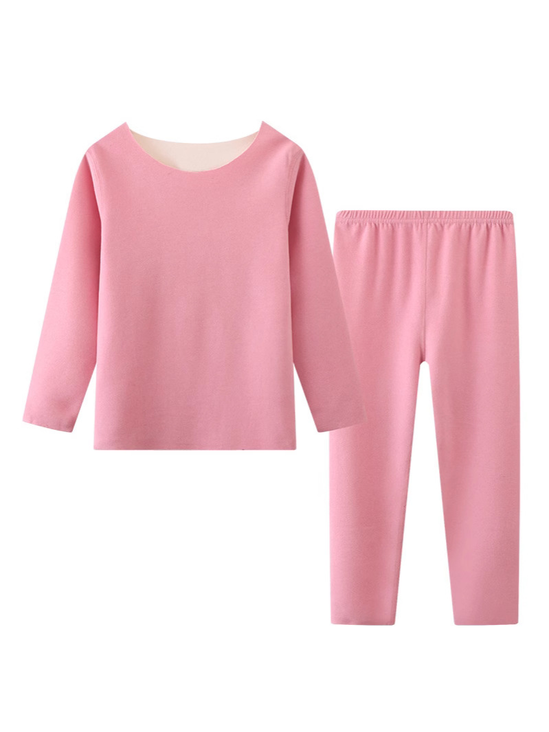 Conjunto de Ropa Interior Térmica para Niños Otoño-Invierno 2025, Color Sólido, Capa Base Básica, Calentamiento, Pantalones de Manga Larga, Pijama de Dos Piezas