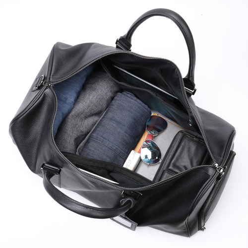 Travel bag genuine leather men's short-distance travel bag large capacity moving luggage bag business trip portable luggage bag for men