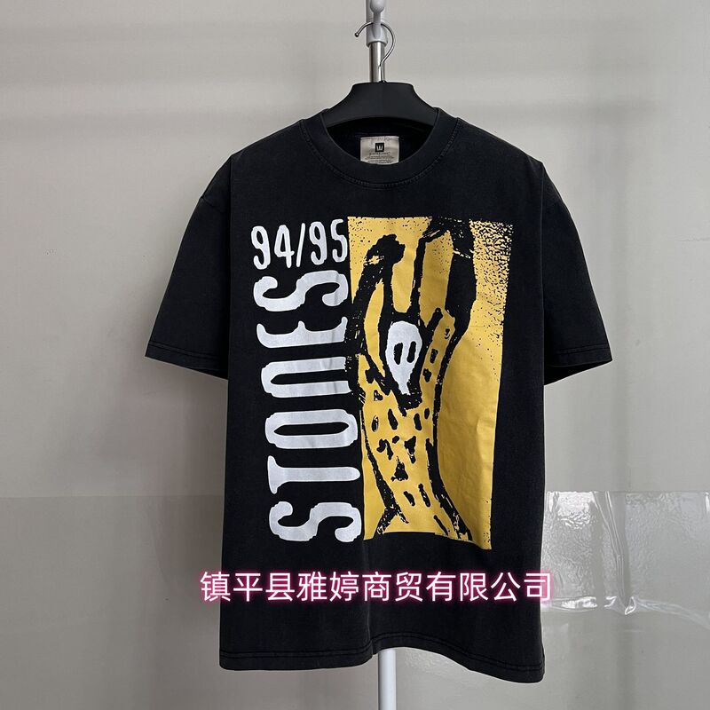 Rolling Stones American Retro High Street Heavy Casual Loose Short-Sleeved Round Neck T-Shirt Men's and Women's Trendy Cotton Export Wholesale