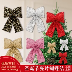 クロスボーダー新しいクリスマススパンコールリボン工芸品シーンレイアウト小道具クリスマスツリーペンダント装飾卸売